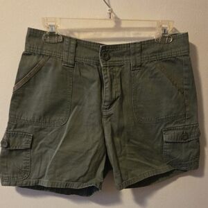 Women's Green Cargo Shorts